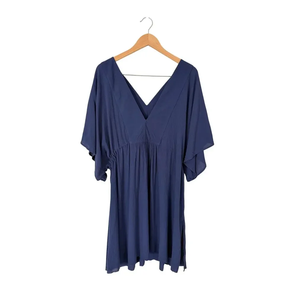 Lauren Ralph Lauren Swim Beach Cover Up Dress Size M in Deep Navy Blue NEW‎